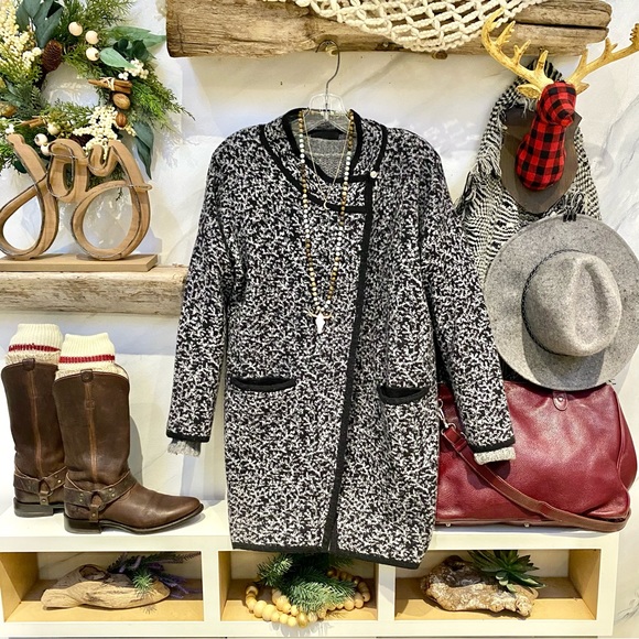 Anthropologie Cynthia Rowley wool duster length sweater changeable style - Picture 13 of 14